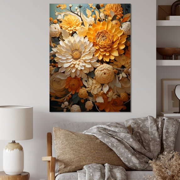 Designart "Botanical Reverie In Radiant Colors III" Abstract Botanicals Canvas Prints
