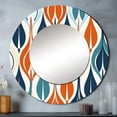 thumbnail image 1 of Designart "Botanical Symphony in Orange and Blue I" Abstract Rund Mirror For Wall Decor - Large Orange Round Print Mirror - Round Mid-Century Mirror 23" x 23" Inch - Wall Mounted Round Large Mirror, 1 of 6