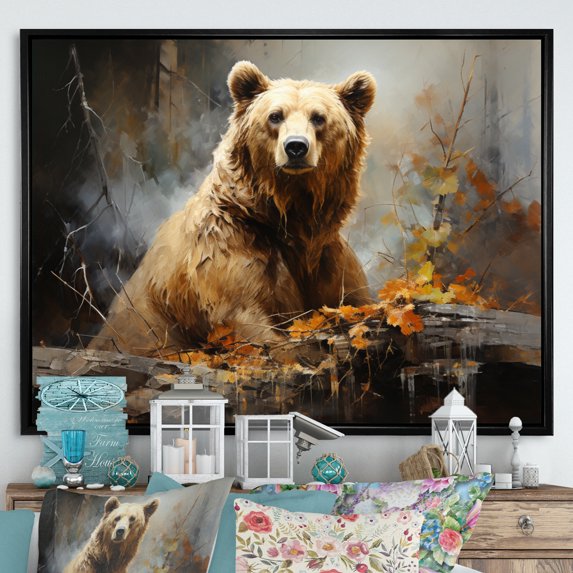 Designart "Boundary of the Bears II" Animals Floater Framed Canvas Art Print