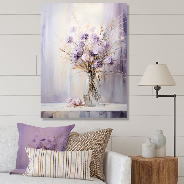 Designart "Bouquet Beauty in Purple Flowers" Landscapes Canvas Wall Art