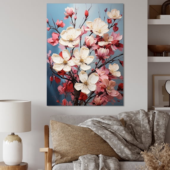Designart "Bouquet Of Dogwood Blooms" Dogwood Wall Art Living Room
