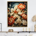 thumbnail image 1 of Designart "Bouquet Of Orange Flowers In Popart" Pop Art Floater Framed Canvas Prints, 1 of 5