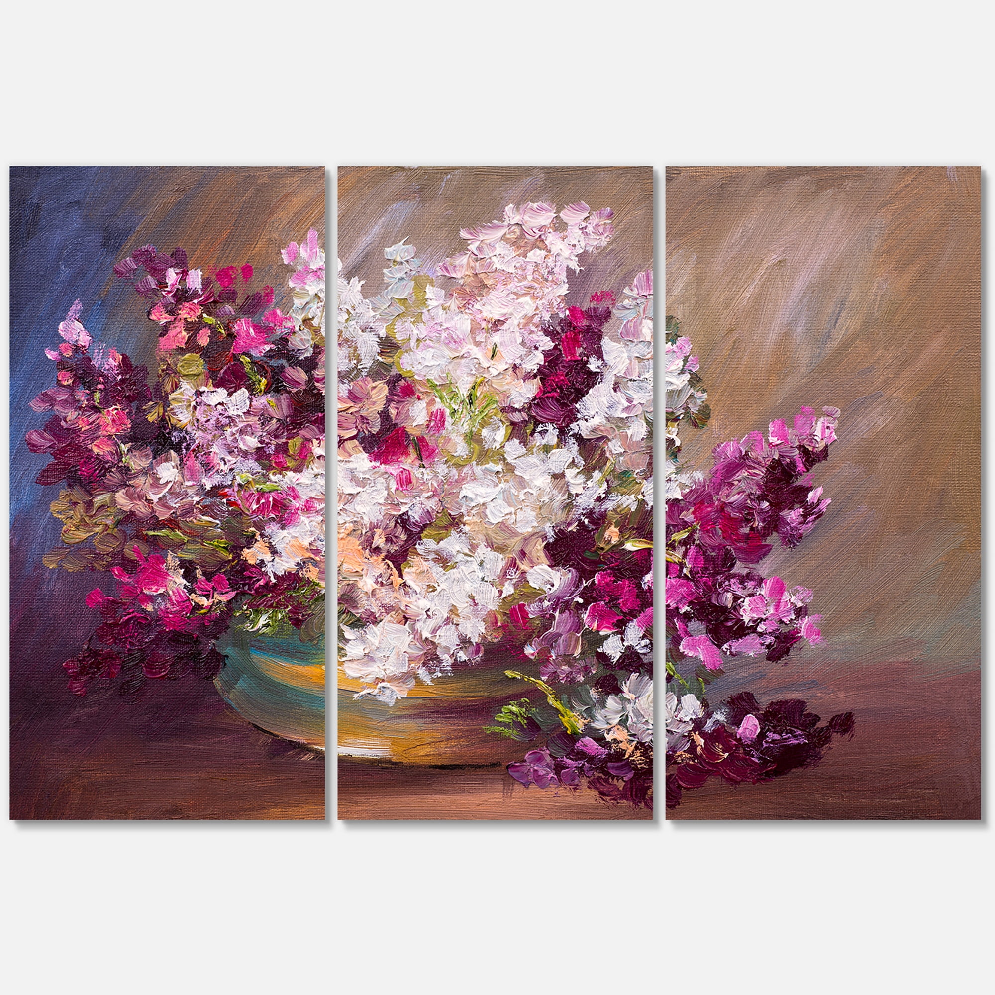 Designart ' Bouquet Of Still Life Lilacs ' Traditional Canvas Wall Art Print