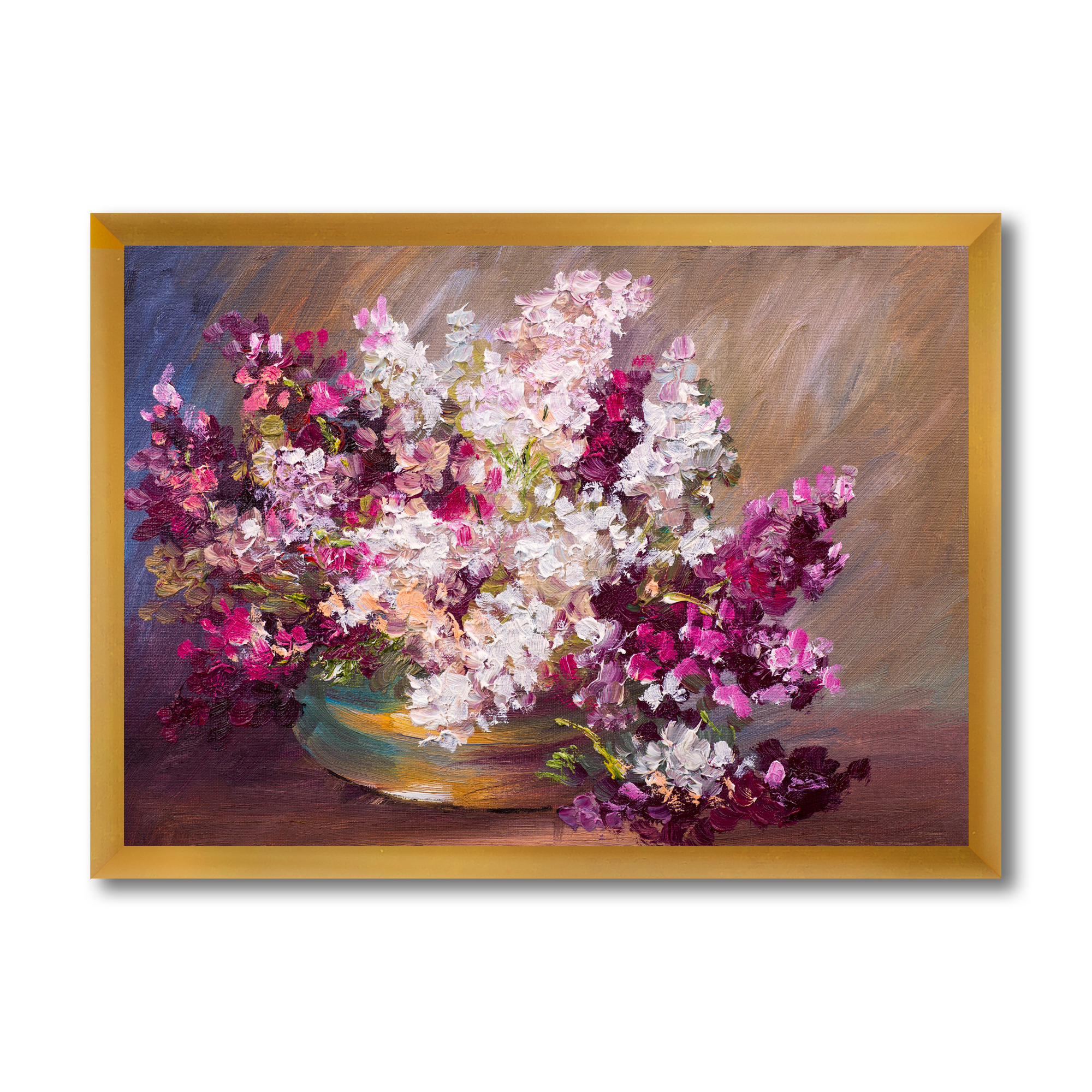 Designart 'Bouquet Of Still Life Lilacs ' Traditional Framed Art Print