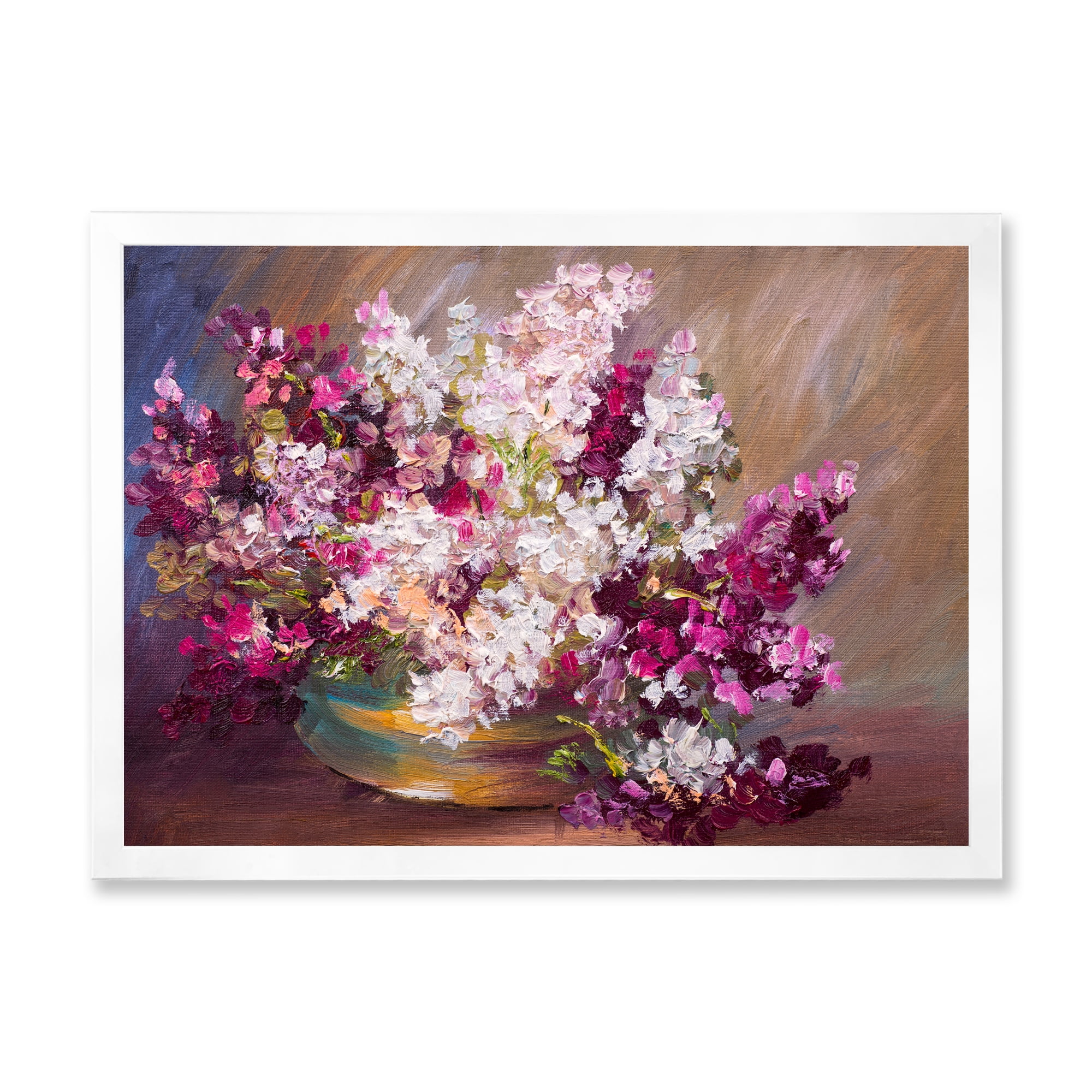 Designart 'Bouquet Of Still Life Lilacs ' Traditional Framed Art Print