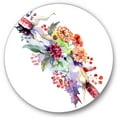thumbnail image 1 of Designart 'Bouquet With Berries and Wildglowers' Traditional Circle Metal Wall Art 11x11 - Disc of 11, 1 of 5