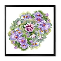 Designart 'Bouquet With Daisies and Purple Chrysanthemums' Traditional Framed Art Print