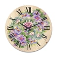 thumbnail image 1 of Designart 'Bouquet With Daisies and Purple Chrysanthemums' Traditional Wood Wall Clock, 1 of 5