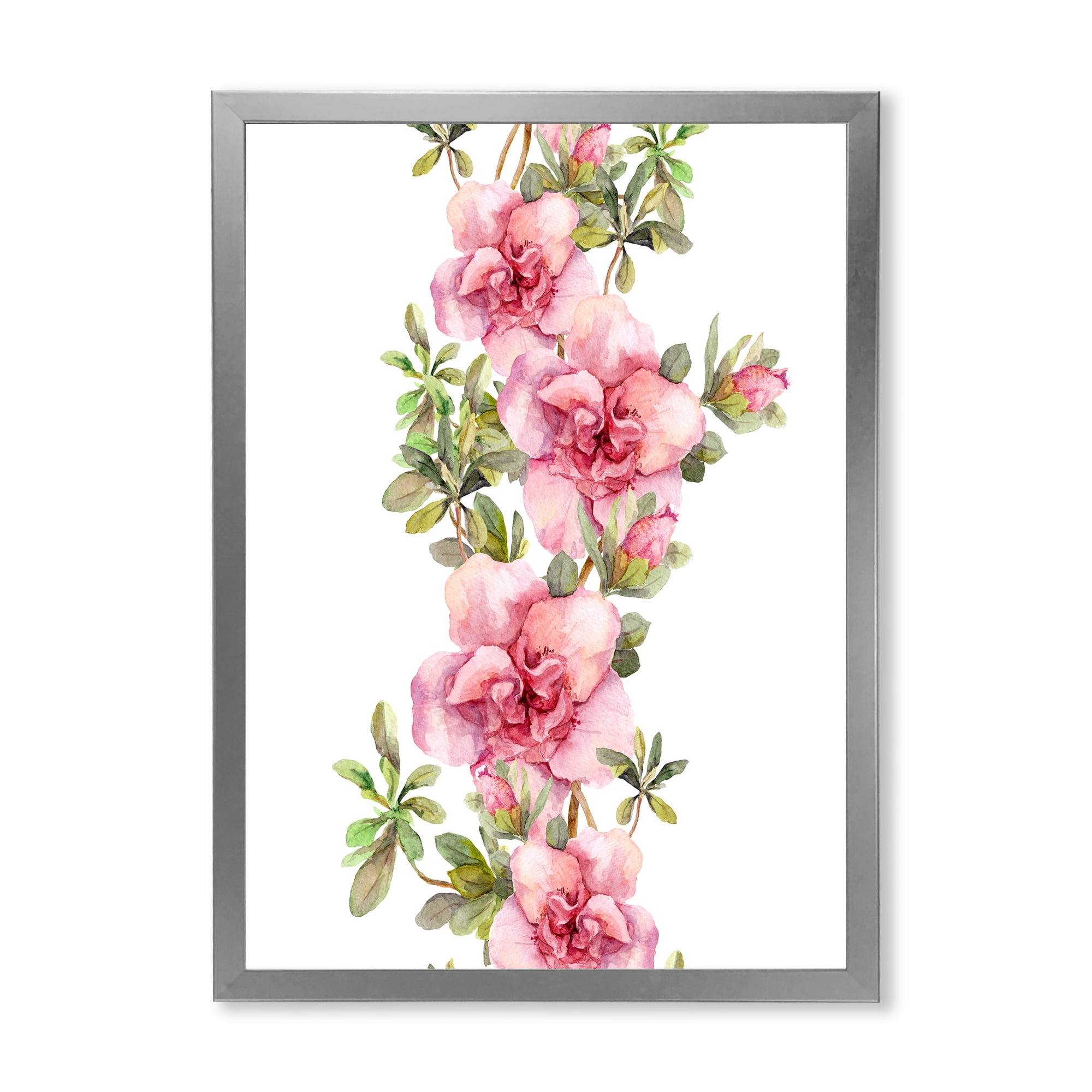 Designart 'Bouquet of Purple and Pink Flowers II' Farmhouse Framed Art Print