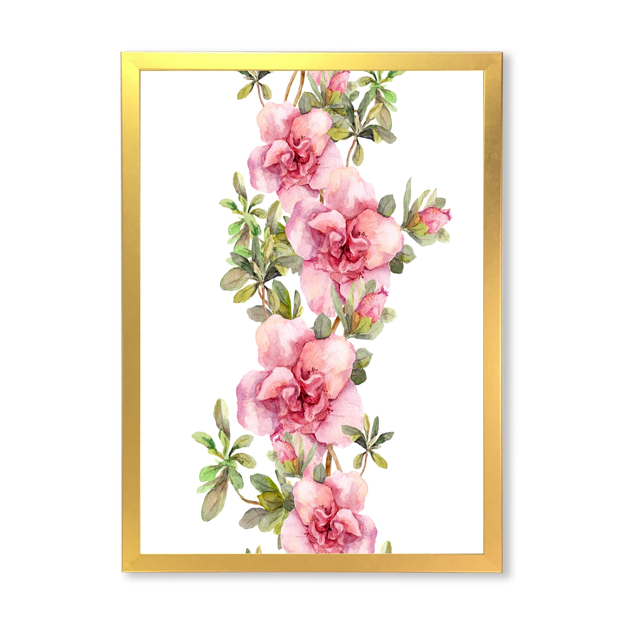 Designart 'Bouquet of Purple and Pink Flowers II' Farmhouse Framed Art Print