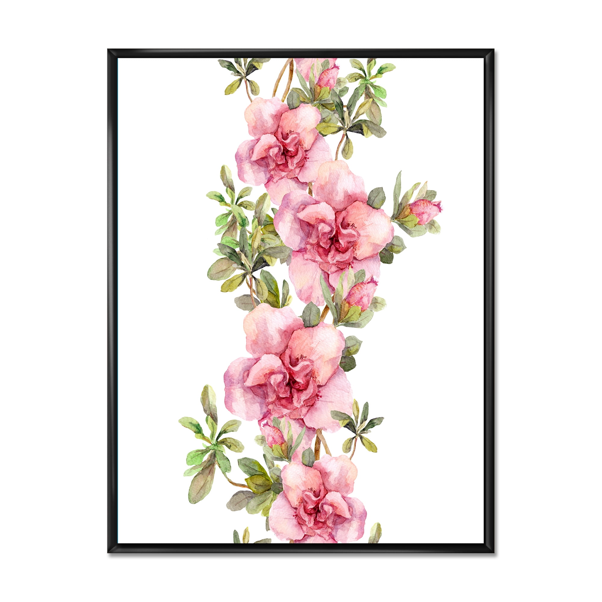Designart 'Bouquet of Purple and Pink Flowers II' Farmhouse Framed Canvas Wall Art Print