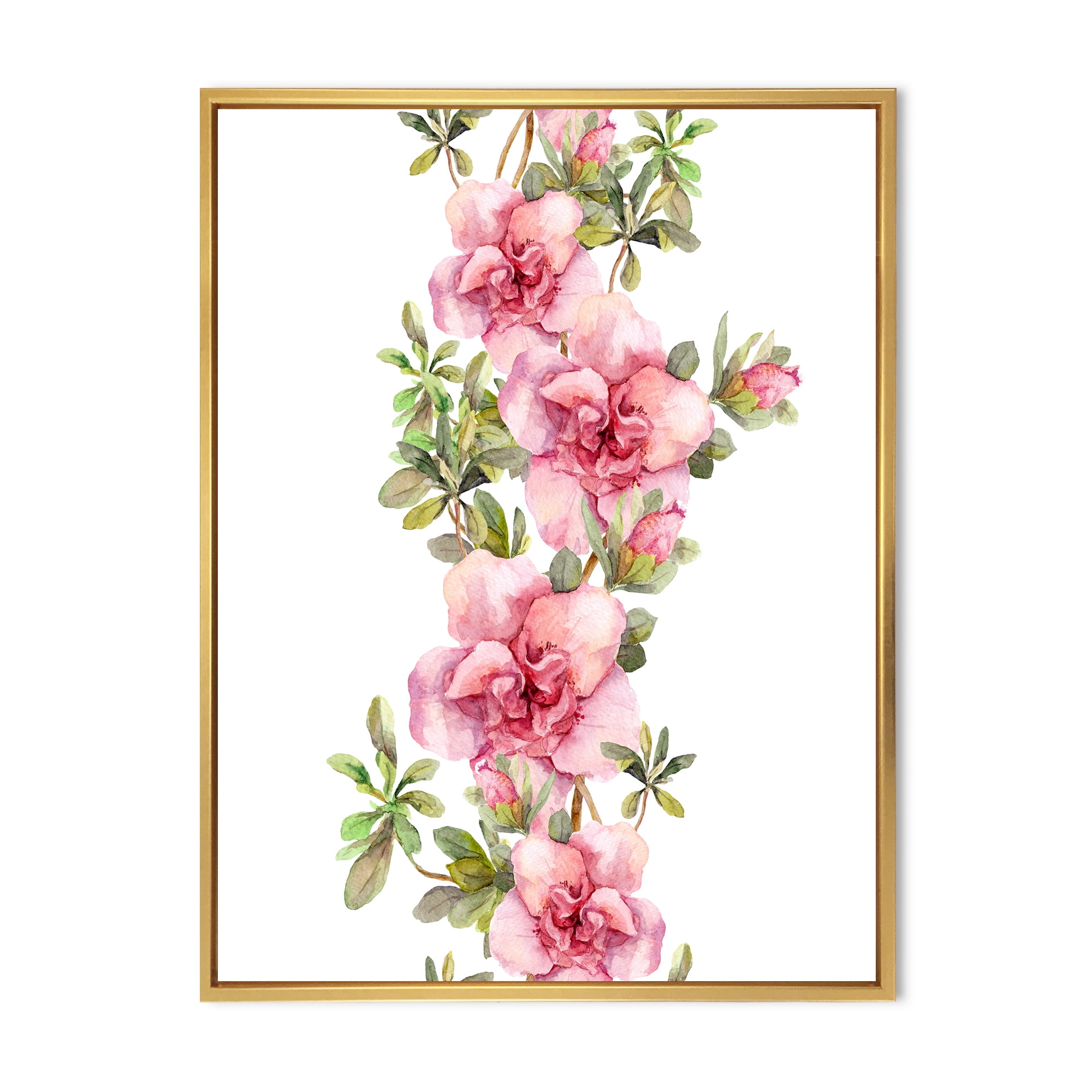 Designart 'Bouquet of Purple and Pink Flowers II' Farmhouse Framed Canvas Wall Art Print
