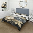 thumbnail image 1 of Designart "Bouquet of Roses in White, Gold, and Black II" Floral & Botanical Bedding Covert Set - Rose Black Floral Bed Set With 1 Sham, 1 of 6
