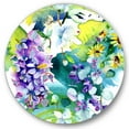 thumbnail image 1 of Designart 'Bouquet of Sunflowers and Wildflowers' Farmhouse Circle Metal Wall Art 36x36 - Disc of 36, 1 of 5