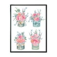 thumbnail image 1 of Designart 'Bouquets Collection of Pink Roses' Farmhouse Framed Canvas Wall Art Print, 1 of 5