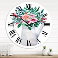 thumbnail image 1 of Designart 'Bouquets Of Flowers In Rustic Flowering Pot' Traditional Wall Clock, 1 of 1
