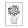 thumbnail image 1 of Designart 'Bouquets of Flowers In Rustic Flowering Pot With Berries' Traditional Framed Canvas Wall Art Print, 1 of 5