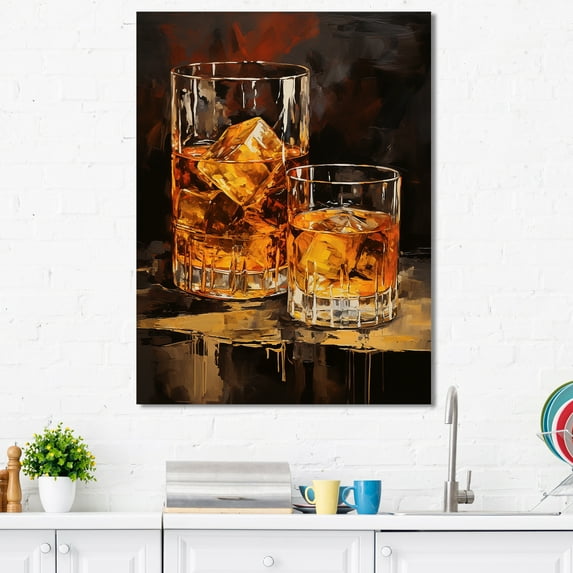Designart "Bourbon Sazerac Serenity" Cocktails Canvas Wall Art