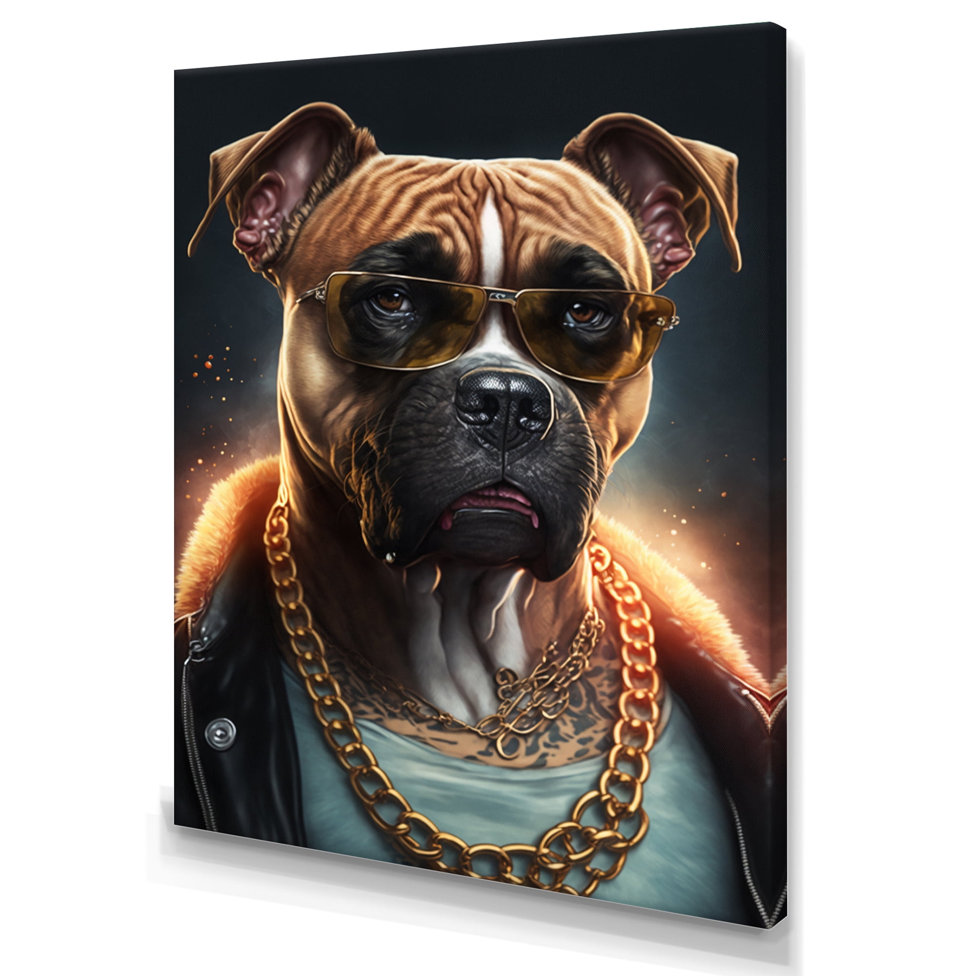 Designart Boxer Gangster In NYC II Canvas Wall Art