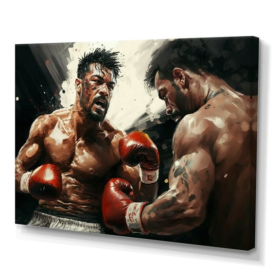 Designart Boxers In Match I Canvas Wall Art