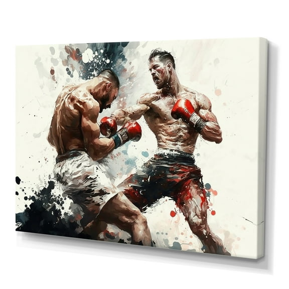 Designart Boxers In Match III Canvas Wall Art