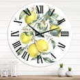 thumbnail image 1 of Designart 'Branch Of Yellow Lemons And Leaves I' Tropical Wall Clock, 1 of 5