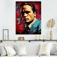 thumbnail image 1 of Designart "Brando In Burgundy" Celebrity Canvas Wall Art, 1 of 7