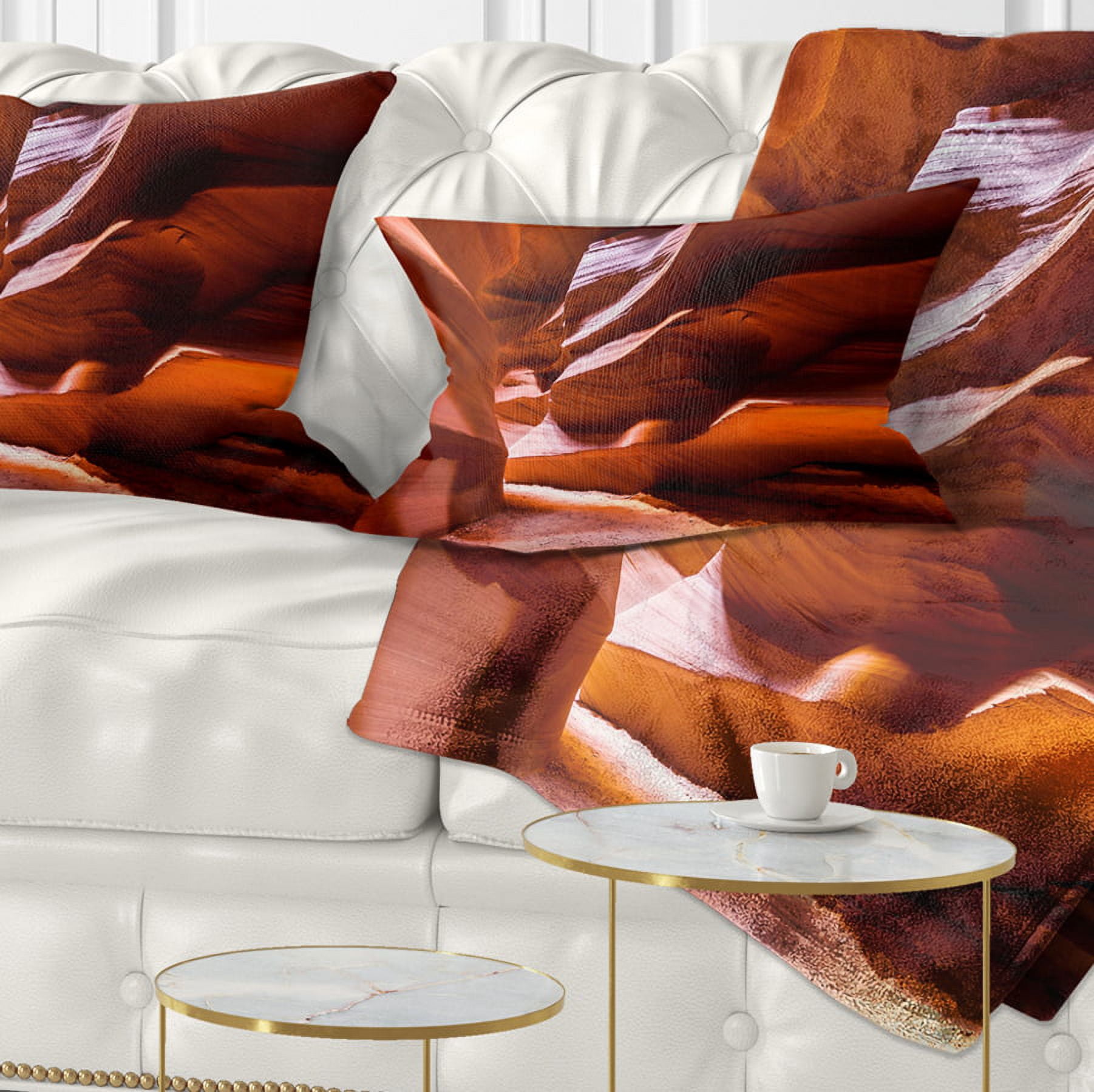 Designart Breathtaking Antelope Canyon - Landscape Photo Throw Pillow - 12x20