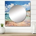 thumbnail image 1 of Designart "Breezy Beach Relaxation II" Nautical & Beach Teal Large Square Mirror - Square Bedroom Mirror Printed Wall Decor - Coastal Square Printed Wall Mirror Art, 1 of 1