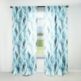 thumbnail image 1 of Designart "Breezy Coastal Ikat in Blue and White II" Ikat Blue, White Curtain 1 Panel, 1 of 6