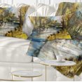 thumbnail image 1 of Designart Bridge Over River Oil Painting - Landscape Painting Throw Pillow - 12x20, 1 of 5