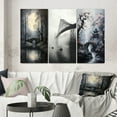 thumbnail image 1 of Designart "Bridge Shrouded in Fog III" Cityscapes Wall Art Set Of 3 - Grey Bridges Gallery Set For Office Decor, 1 of 7