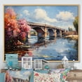 thumbnail image 1 of Designart "Bridge at Argenteuil Impressionistic Beauty I" Bridges Floater Framed Wall Decor, 1 of 7