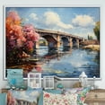 thumbnail image 1 of Designart "Bridge at Argenteuil Impressionistic Beauty I" Bridges Floater Framed Wall Decor, 1 of 7