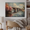 thumbnail image 1 of Designart "Bridge at Argenteuil Impressionistic Beauty I" Bridges Print on Natural Pine Wood, 1 of 5