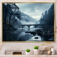 thumbnail image 1 of Designart "Bridge in Serene Blue Silence II" Architecture Floater Framed Wall Art Living Room, 1 of 7