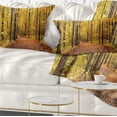 thumbnail image 1 of Designart Bright Autumn Forest Panorama - Modern Forest Throw Pillow - 12x20, 1 of 5