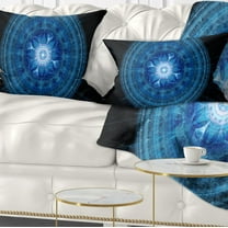 Designart Bright Blue Fractal Sphere - Abstract Throw Pillow - 12x20