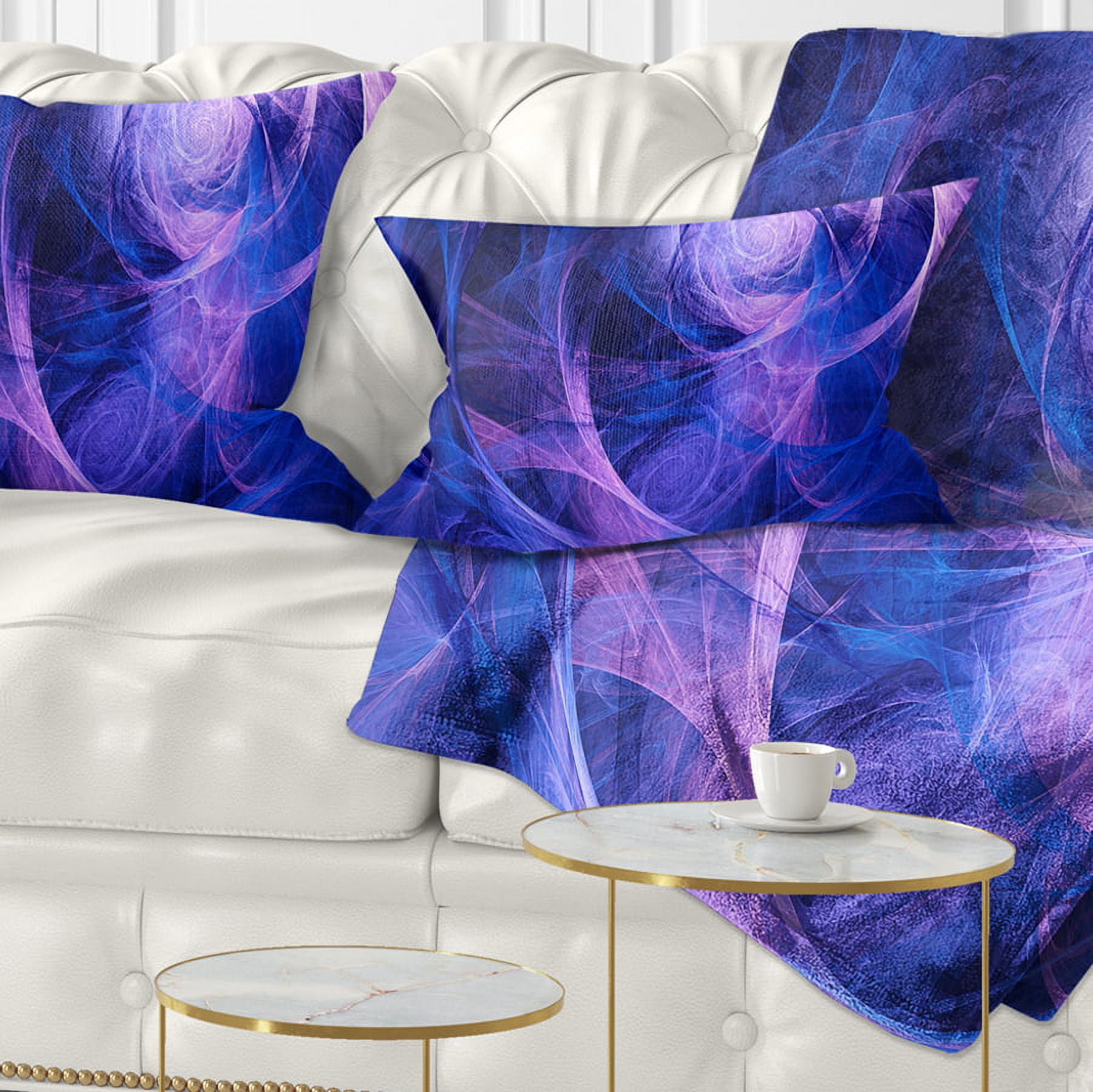 Designart Bright Blue Stormy Sky - Abstract Throw Pillow - 12x20