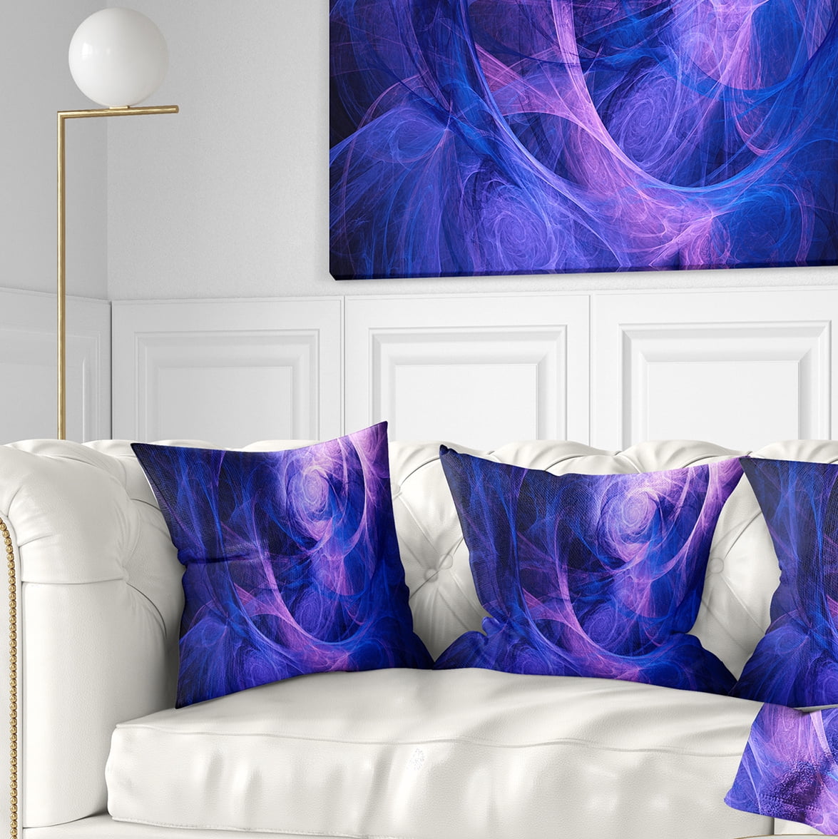 Designart Bright Blue Stormy Sky - Abstract Throw Pillow - 16x16