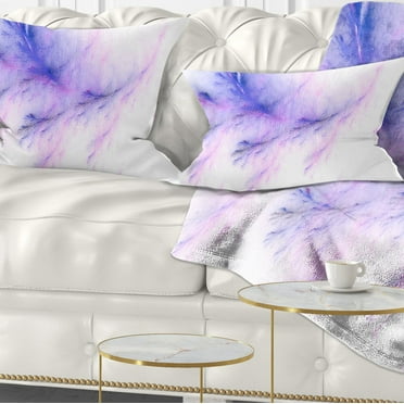 Designart Bright Blue Veins of Marble - Abstract Throw Pillow - 12x20