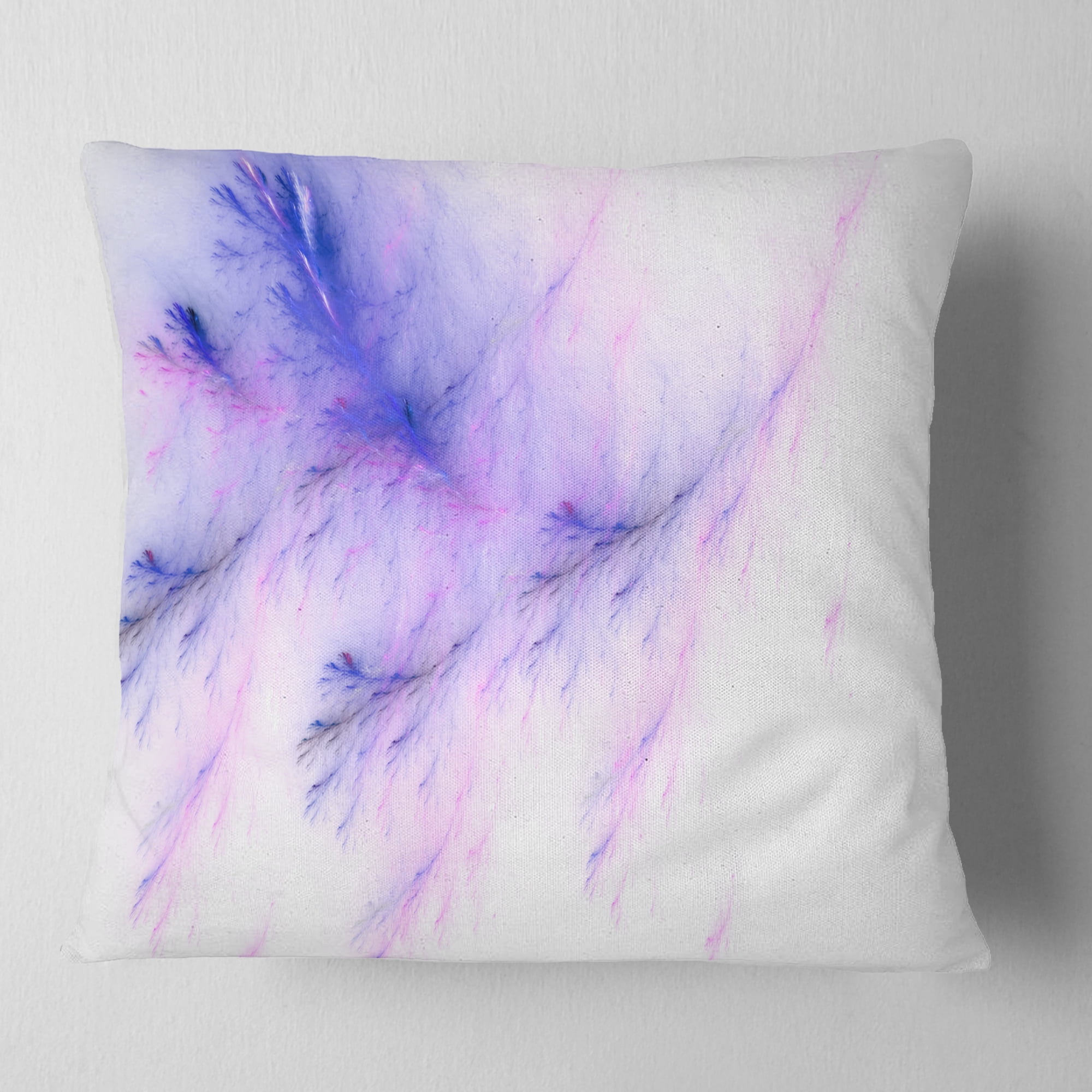 Designart Bright Blue Veins of Marble - Abstract Throw Pillow - 18x18