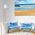 thumbnail image 1 of Designart Bright Blue Waters and Sky in Beach - Seashore Throw Pillow - 18x18, 1 of 5