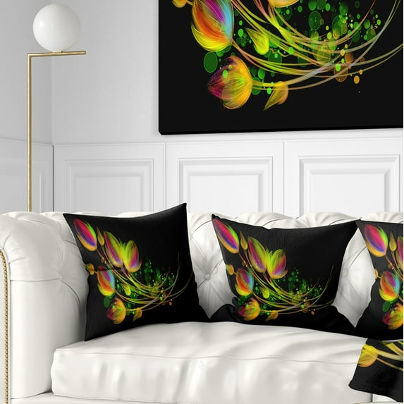 Designart Bright Bouquet - Floral Throw Pillow - 18x18