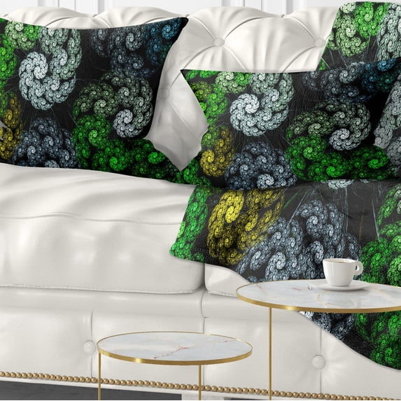 Designart Bright Exotic Spiral Flowers - Abstract Throw Pillow - 12x20