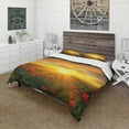 thumbnail image 1 of Designart 'Bright New Day Over Poppy Fields' Cabin & Lodge Duvet Cover Set, 1 of 4