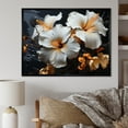 thumbnail image 1 of Designart "Bright Orange Hibiscus Blossoms" Hibiscus Floater Framed Wall Art Living Room, 1 of 1