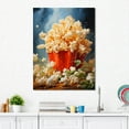 thumbnail image 1 of Designart "Bright Popcorn Fiesta Carnival Kernels I" Food & Beverage Canvas Wall Art - Traditional Red Popcorn Hallway Wall Art Decor, 1 of 6