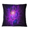 thumbnail image 1 of Designart Bright Purple Fractal Cobweb - Abstract Throw Pillow - 18x18, 1 of 5