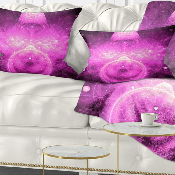 Designart Bright Purple Infinite World - Floral Throw Pillow - 12x20